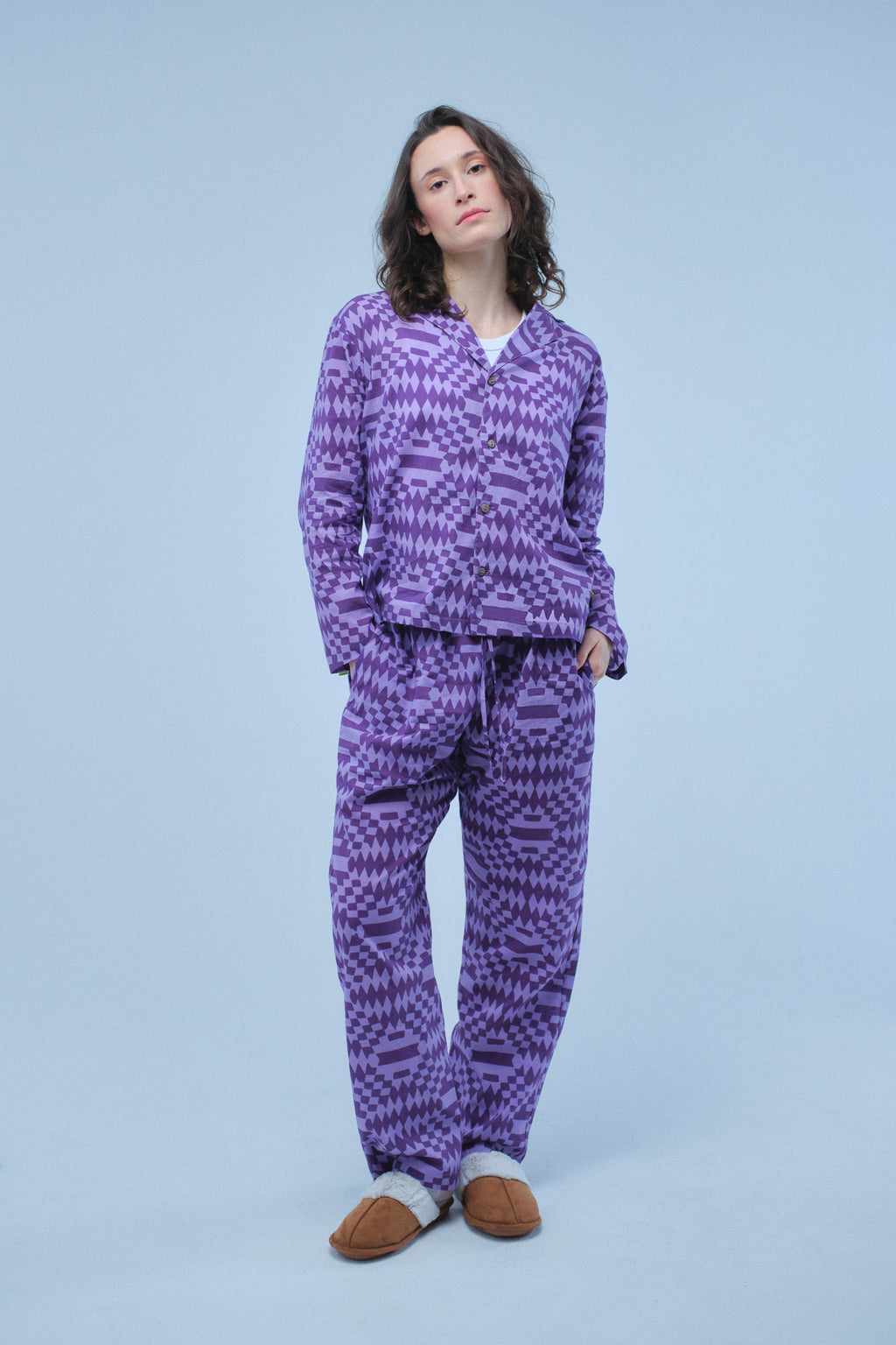 Zigzag Purple Pants – Recycled Cotton