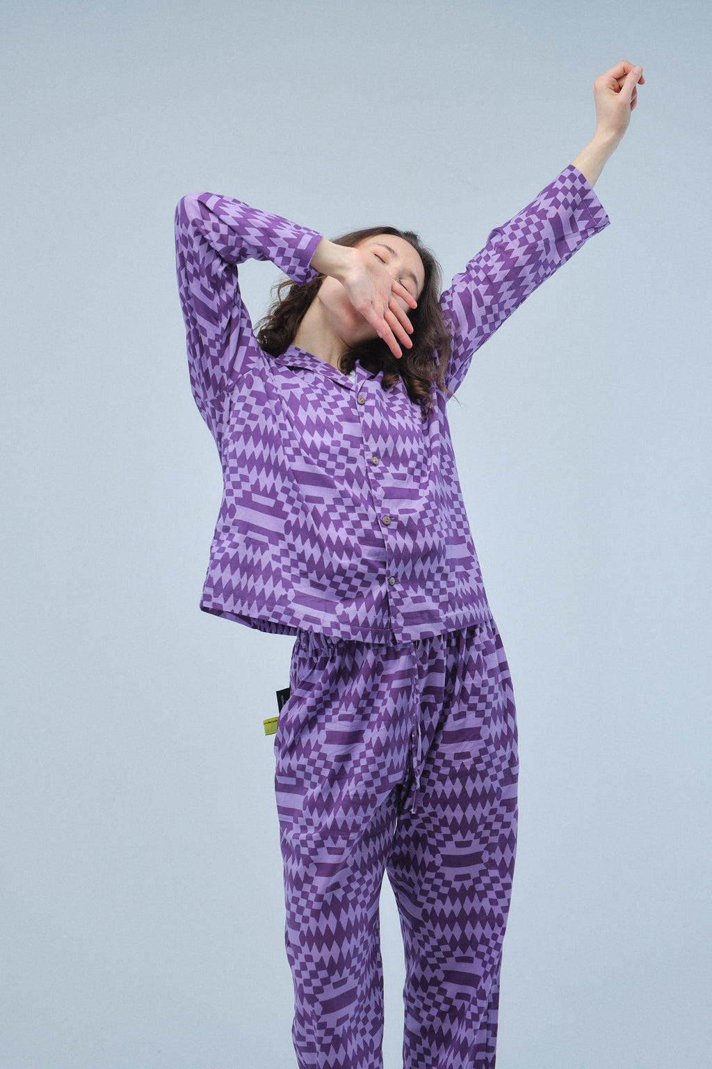 Zigzag Purple Pants – Recycled Cotton