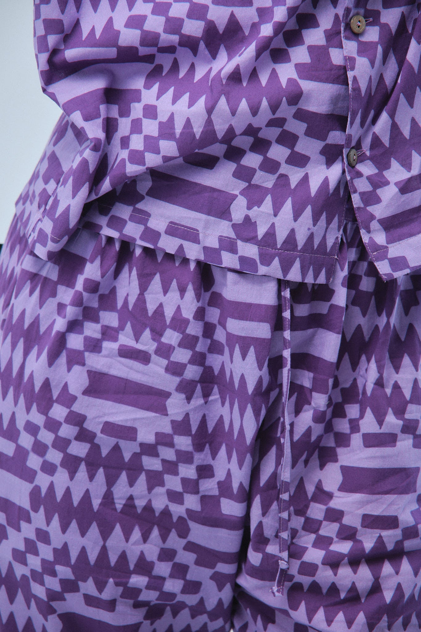 Zigzag Purple Pants – Recycled Cotton