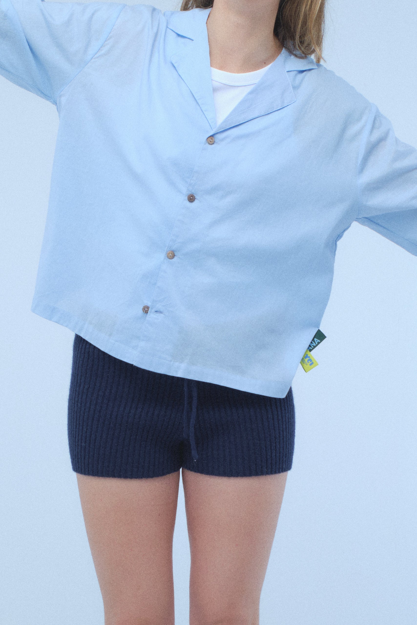 Blue Calma Long Sleeve Shirt – Recyceld Cotton