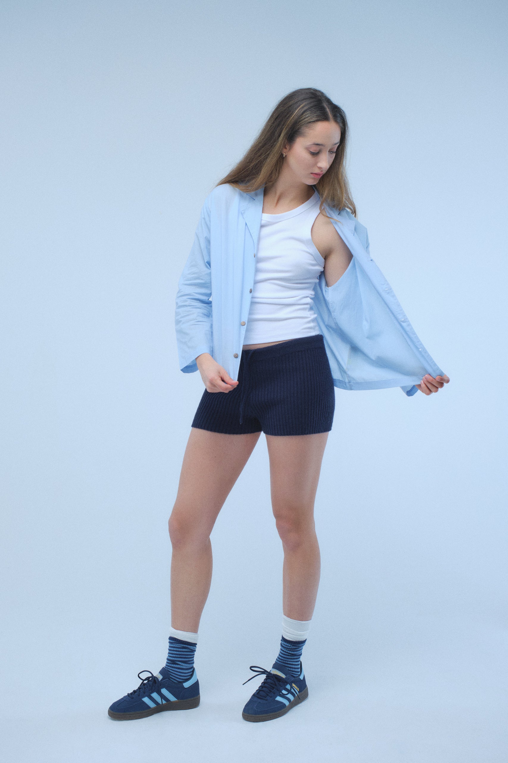 Blue Calma Long Sleeve Shirt – Recyceld Cotton