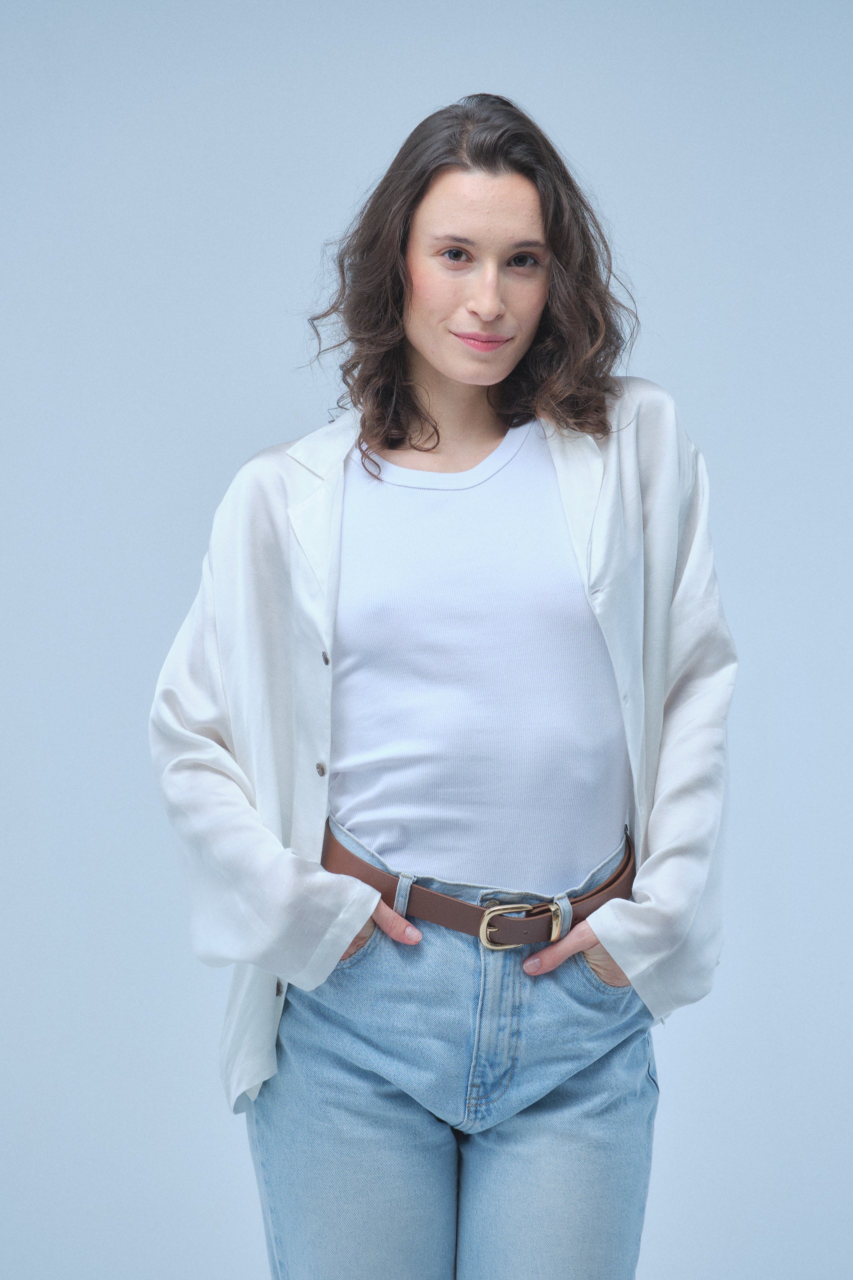Natural Long Sleeve Blouse – Eucalyptus Silk