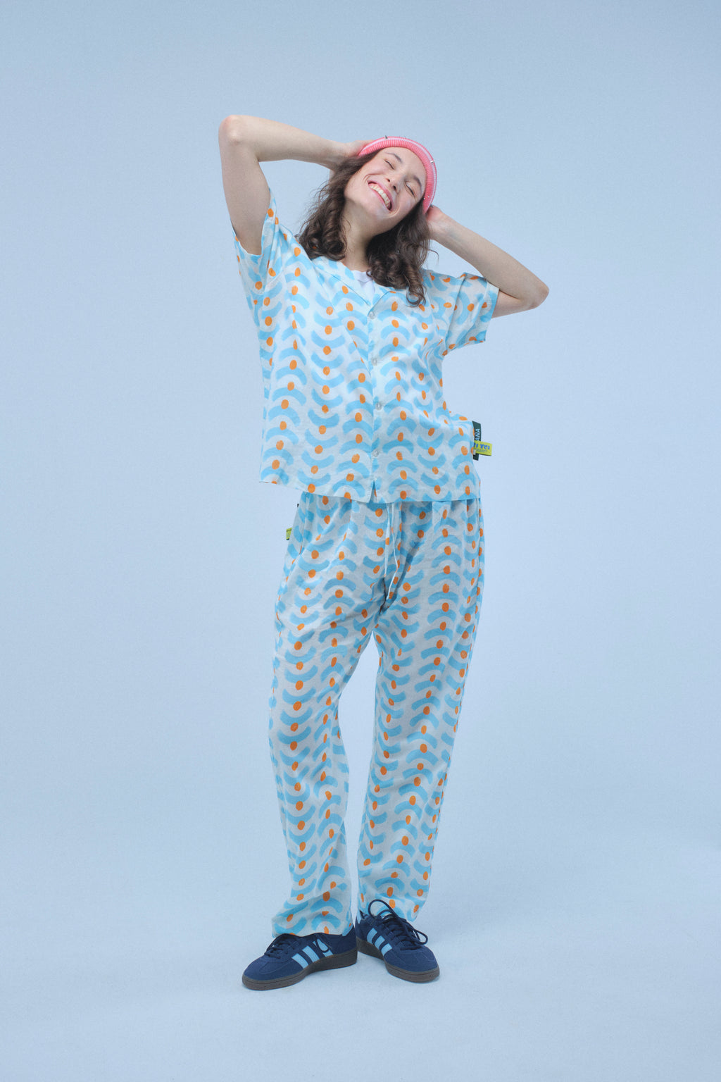 Blue Orange Waves Pants – Recycled Cotton