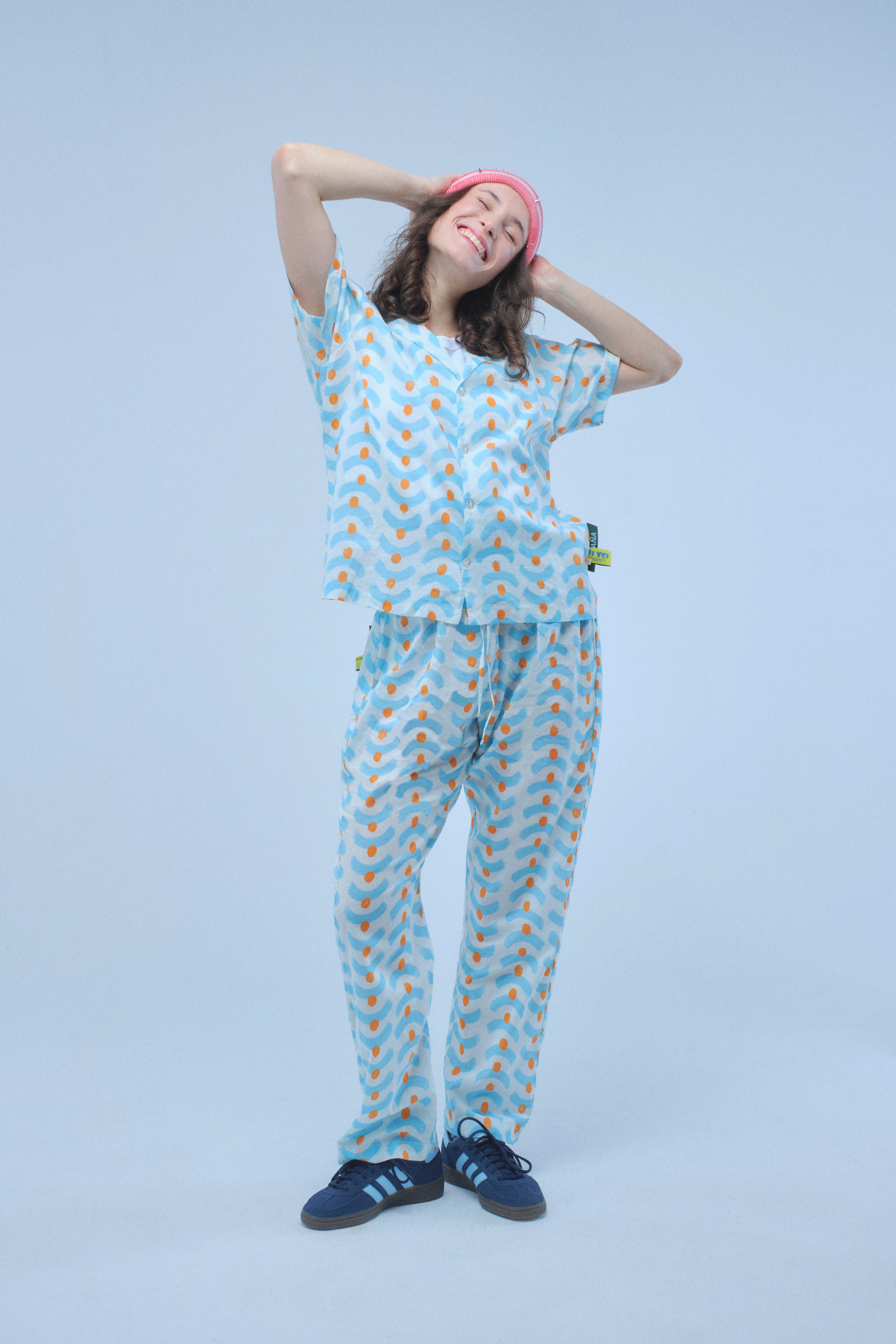 Blue Orange Waves Pants – Recycled Cotton