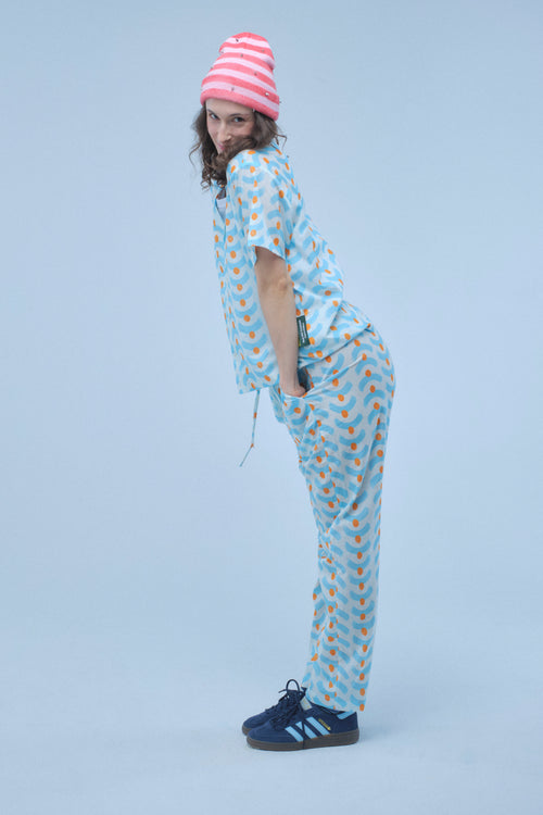 Blue Orange Waves Pants – Recycled Cotton
