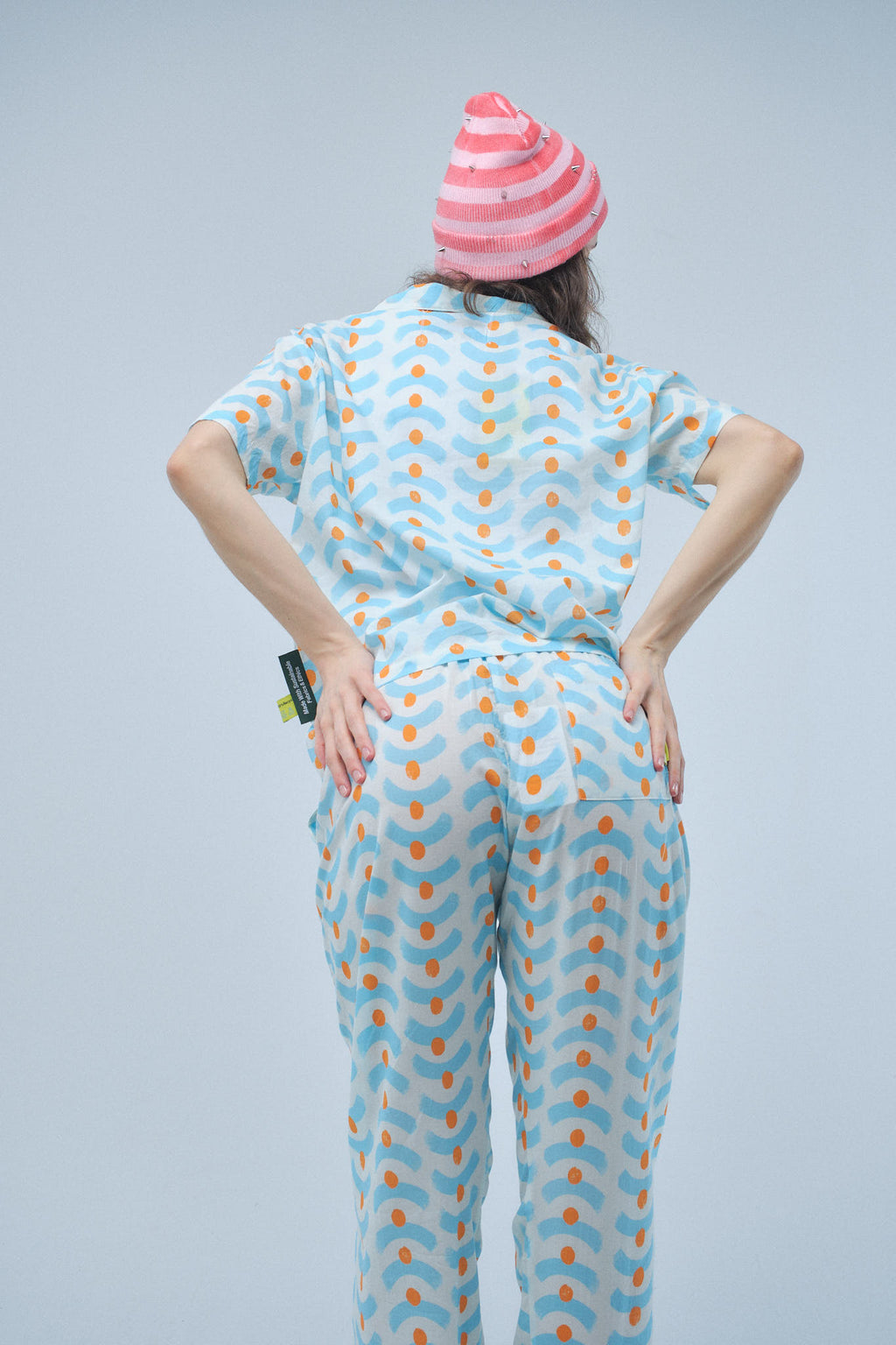 Blue Orange Waves Pants