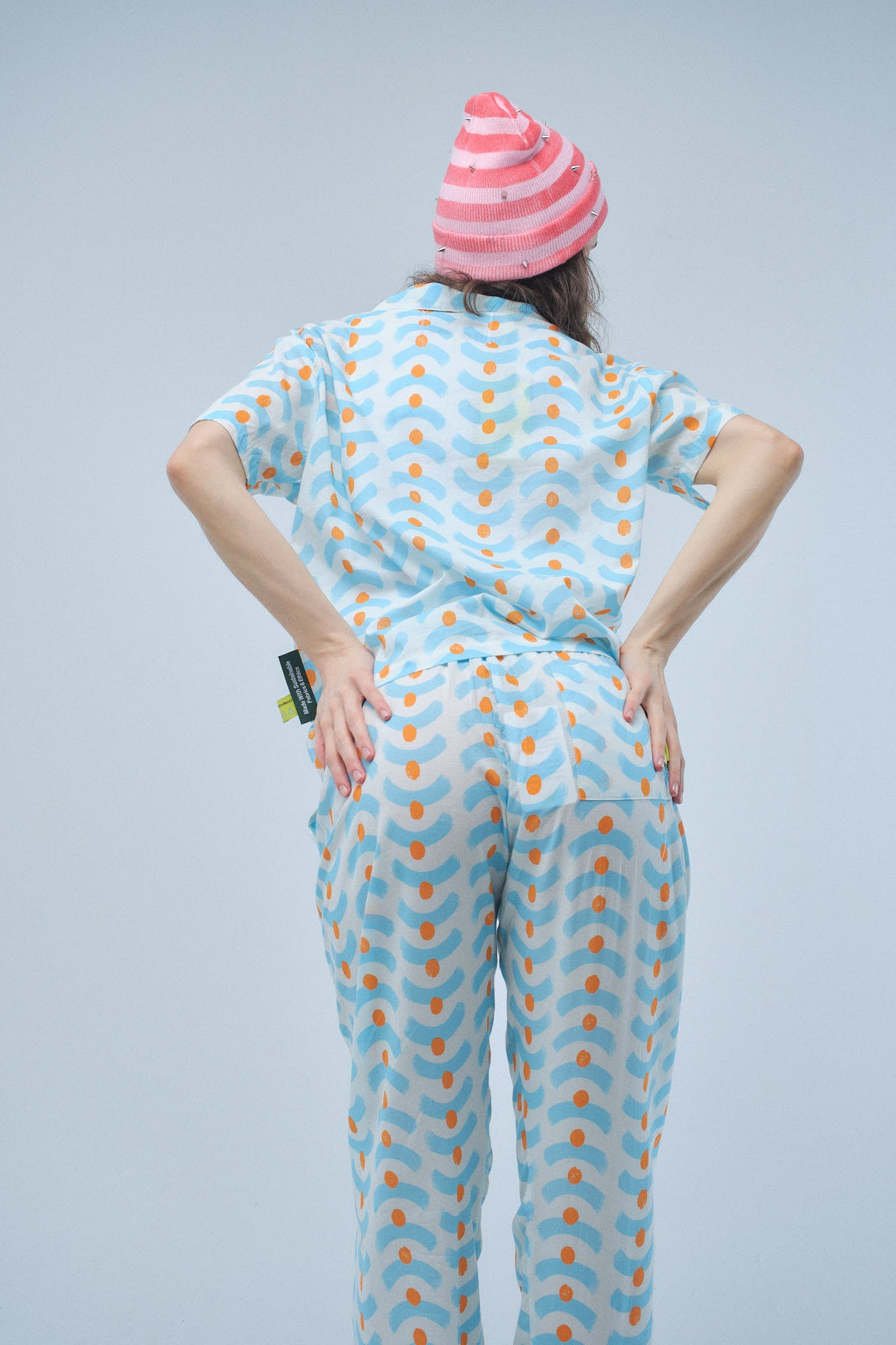 Blue Orange Waves Pants