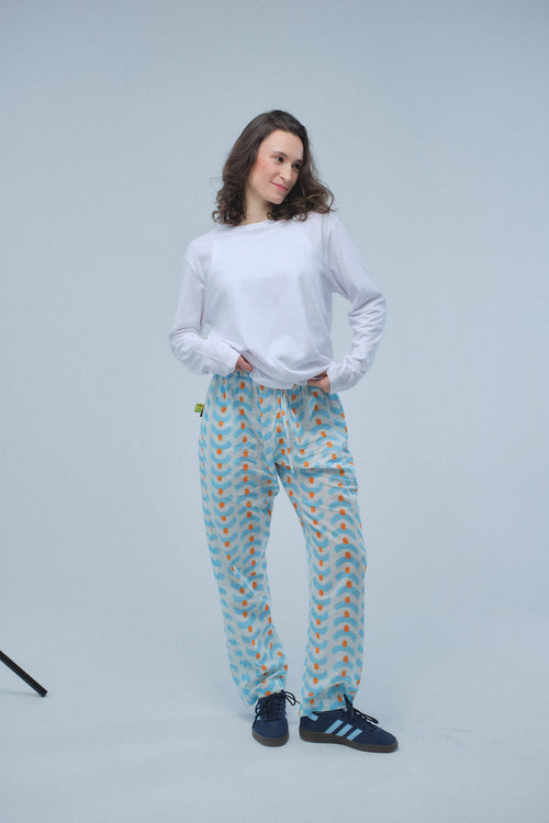 Blue Orange Waves Pants